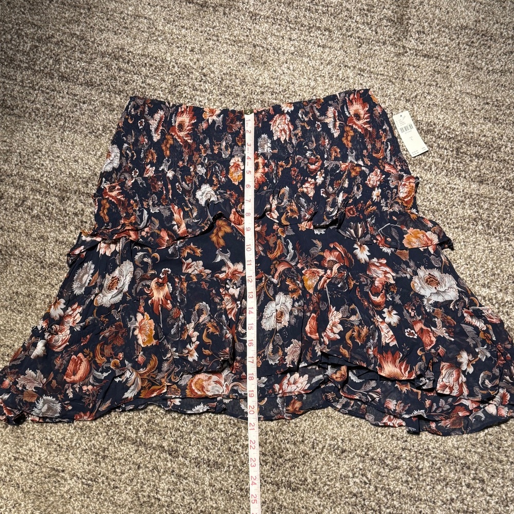 Anthropologie Asymmetrical Smocked Mini Skirt - Picture 6 of 7